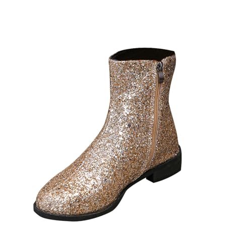 Bottines à talon moyen pour femme en polyester noir à bout rond et fermeture éclair pratique