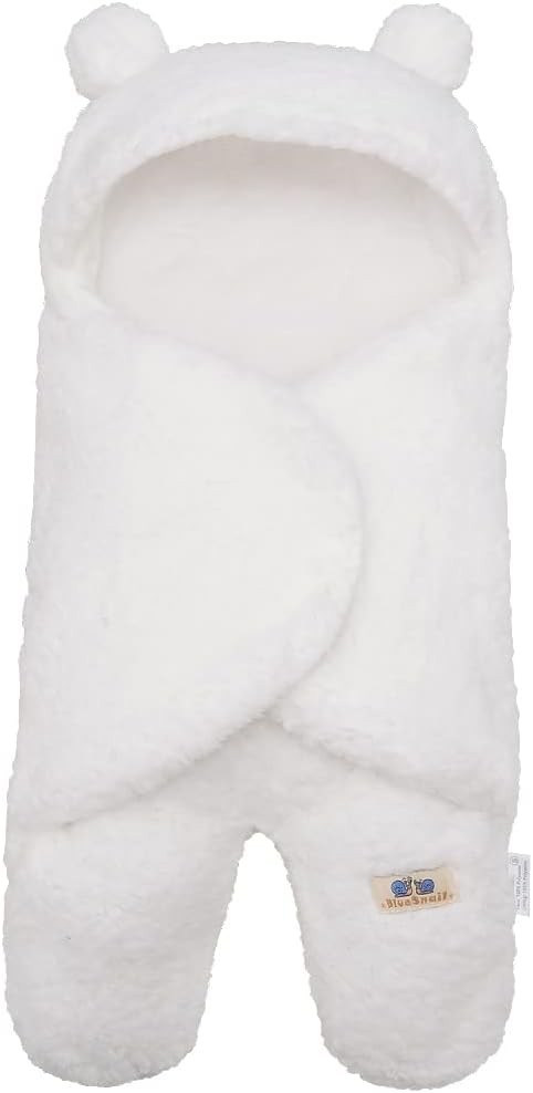 BlueSnail Newborn Receiving Blanket Baby Sleeping Wrap Swaddle(0-3M, 8-13lbs,Cream)