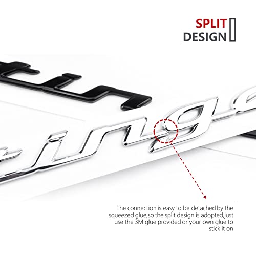 Image of GT Stlnger Lettering Badge,Rear Trunk Stlnger Nameplate Emblem Compatible with Stlnger(Black)