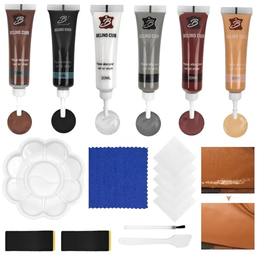 6Pieces Leather Repair Kit Vinyl Repair Kit Leather Filler Repair Patch