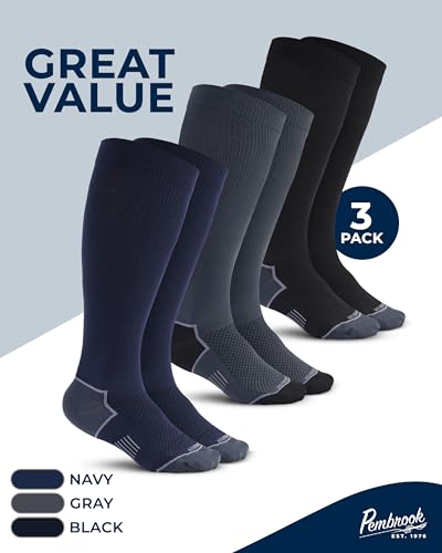 Image of Pembrook Plus Size Compression Socks for Women Wide Calf - 3 Pairs, 20-30mmHg Extra Wide Calf Compression Socks, Up to 4XL