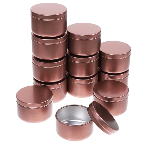 NUOBESTY 12pcs Aluminum Candle Storage Containers Jars for Candle Making Sealed Tea Tins for Organizing Food-Grade Aluminum for Travel and Crafting