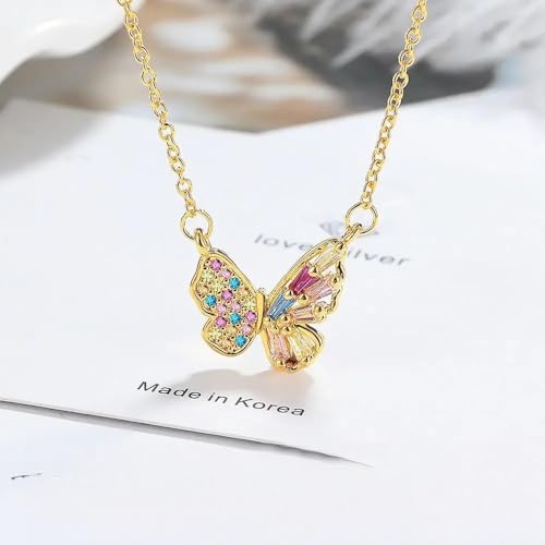 Bijoux femmes collier papillon argent zircon pendentif luxe mode 2025 - 4