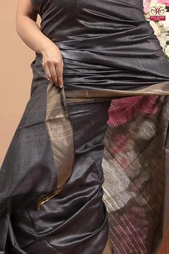 NIMRA CRAFT gold tussar silk saree in tussar silk – image 4