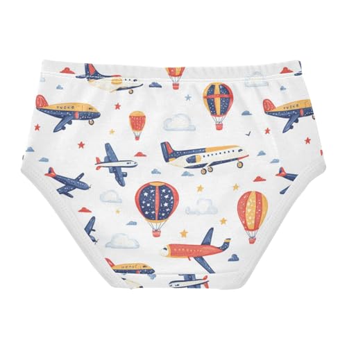 ZZKKO Star Airplane Hot Air Balloon Girls Underwear Toddler Panties for Girls Comfort Brief Size 2T-8Y2