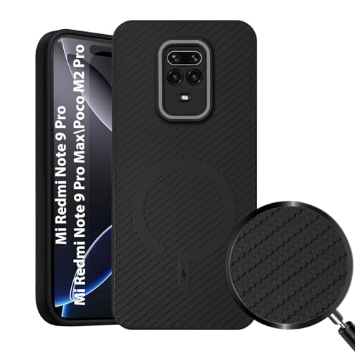 Image of LIRAMARK Rugged Carbon Fibre TPU Armor Silicone Back Cover Case for Mi Redmi Note 9 Pro /Mi Redmi Note 9 Pro Max /Poco M2 Pro