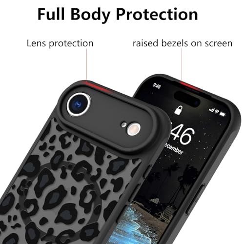 Image of KANGHAR Case for iPhone Air Leopard Printed Pattern | [Compatible with Magsafe] Cute Cheetah Protective Magnetic Case for Girls Women Men 6.5 inch