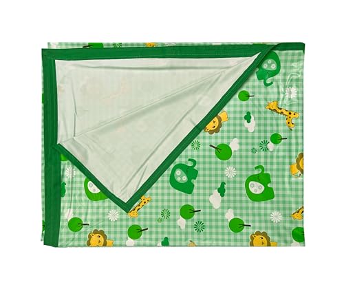 Image of EcoSoft Plastic Sheet,PVC Sheet for Kids,Rubber Sheet for Babies,Bed Wetting Protector(90 x 135 cm) (Green Big Jungle)