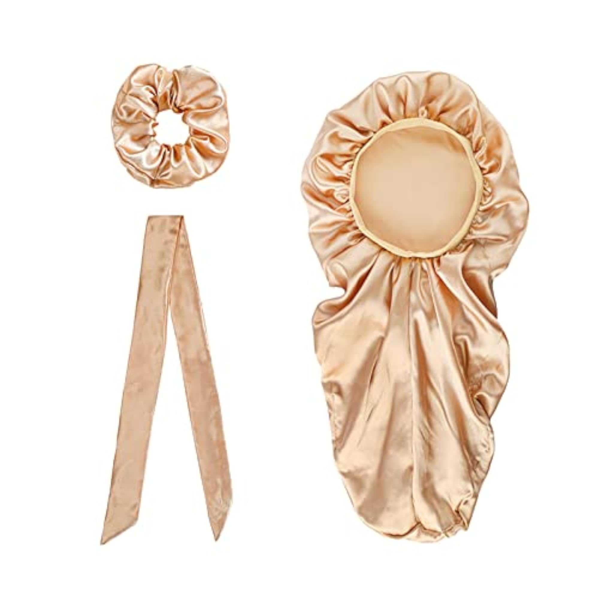 Comfortable Silky Long Satin Bonnet Sleep Caps