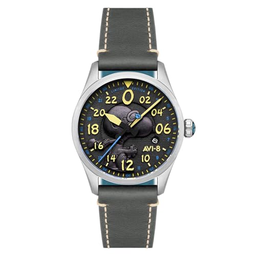 Montre AVI-8 Spitfire Snoopy mécanique automatique en cuir noble
