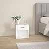 VASAGLE Comodino, Tavolino con Cassetto, Maniglia, Scomparto Aperto, per Camera da Letto, Soggiorno, Bianco Classico LET619T14 #1