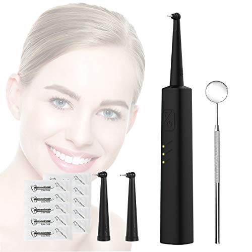 Ultrasonic Tooth Cleaner IPX8 Waterproof Electric Dental Calculus Remover Plaque and Tartar Remover for Teeth with 3 Cleaning Modes & 2 Replacement Cleaning Head