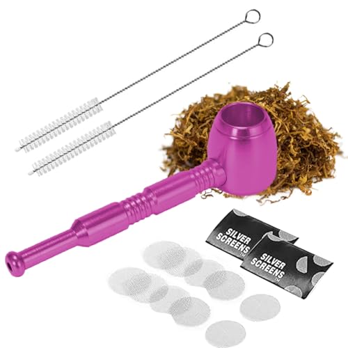 Lvjkes Mini Pipe a Fumer, Métalliques Pipe, Avec 2 Brosses de Nettoyage et 10 Filtres Inclus, Tête Amovible pour Un Nettoyage Facile, adaptées aux Produits...