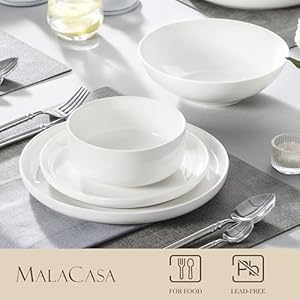 Malacasaplatesandbowlssets24piecesmodernporcelaindinnerwaresetfor6ceramicdishwaredisheswhitekitchendinnerdiningwaresetmicrowaveanddishwashersafeseriesluna Urban Country Home Decor Malacasa plates and bowls sets 24 pieces modern porcelain dinnerware set for 6 ceramic dishware dishes white kitchen dinner dining ware set microwave and dishwasher safe series luna urban country home decor