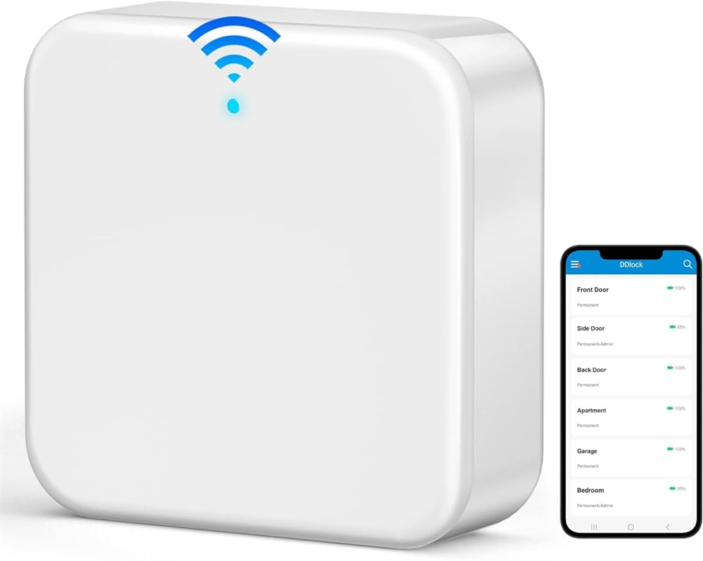 YARDHOBIG2 Gateway, Smart Lock WiFi Gateway, Paired with Smart Door Lock to Realize APP Remote Control, Remotely Control Smart Fingerprint Door Lock with TT Lock App, Electronic Lock Assemblies