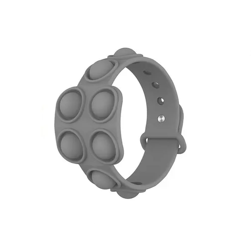 AMERTEER pop it Fidget Toy Bracelet ,fidgets Toys, figetttoys, popit Kinder, Poppet, Anti Stress Popet (Bracelet Grey)
