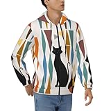 Photo Gallery cowmmwoc felpe con cappuccio da uomo con zip intera mid-century modern art cat stampato felpe con cappuccio - leggera, morbida ed elegante casual a maniche lunghe con cappuccio pullover con cappuccio Photo Gallery cowmmwoc felpe con cappuccio da uomo con zip intera mid-century modern art cat stampato felpe con cappuccio - leggera, morbida ed elegante casual a maniche lunghe con cappuccio pullover con cappuccio