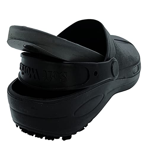 Calçado Babuche Industrial Profissional SoftWorks Antiderrapante Super Grip BB90 Preto/Prata