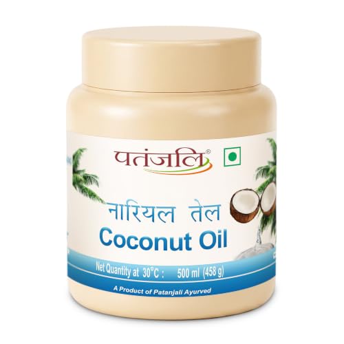 Image of Patanjali Coconut Oil 500ml Jar Pack | Pure Coconut Hair Oil for Hair Nourishment, Skin Moisturizing & Body Massage