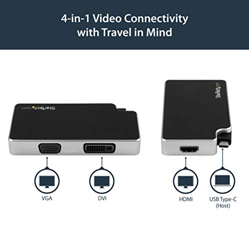 StarTech.com Adaptateur audio / vidéo de voyage 3 en 1 USB C vers VGA DVI ou HDMI 4K Neuf - vue 3