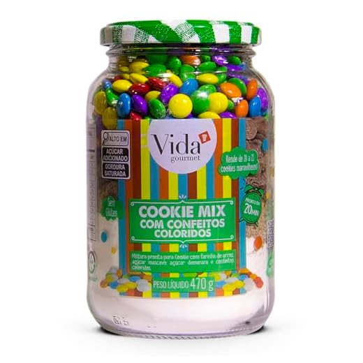 Cookie Mix Com Chocolates Coloridos SEM GLÚTEN 470g - Vida Gourmet