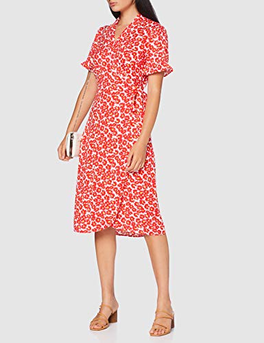 PIECES Pcamice SS Midi Wrap Dress Vestito, Bacca