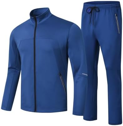 TBMPOY Men's Tracksuits Sweatsuits for Men Sweat Track Suits 2 Piece Casual Athletic Jogging Warm Up Full Zip Sets
