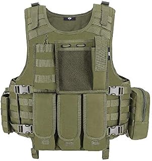 MGFLASHFORCE Tactical CS Field Vest, Airsoft Paintball Vest (Green)