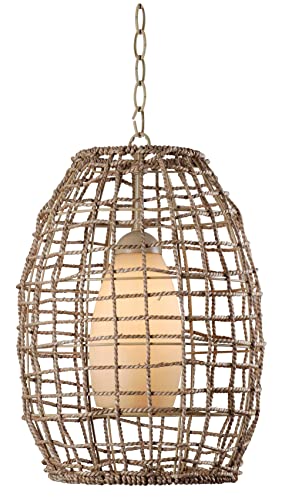 Kenroy Home Lighting Collection, Seagrass 1 Light Coastal Style Pendant With Beachy Tan Finish, 17-Inch Height 12-Inch Width #TOP7