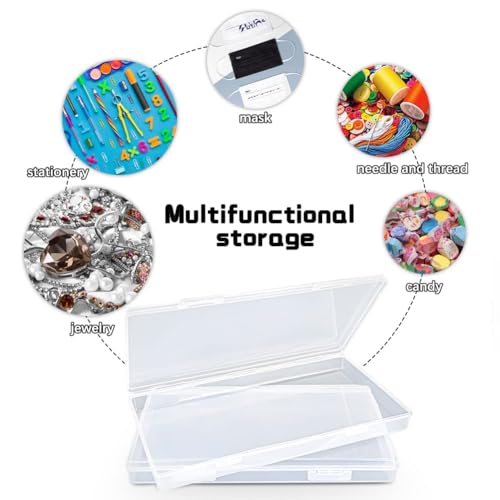 Image of DUOFIRE Small Plastic Box Organizer Box Small Plastic Storage containers for Storage Pencils and Art Supply Organizer Rectangle(7.7 x 4.1 x 0.9inch) 4 Pack