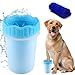 XIHUAN Nettoyeur De Patte pour Chien, Portable Toilettage Patte de Chien Cleaner Lave Patte Chien Brosse De Nettoyage avec Serviette Paw Cleaner pour Animal Idéal pour Les Chiens Actifs (Bleu)