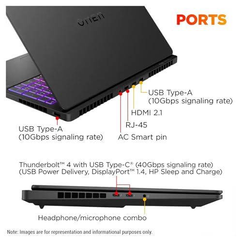 Image of HP OMEN 16 MAX Gaming Laptop, Intel Ultra 9-275HX, 32 GB DDR5 RAM, 1 TB PCIe SSD, 16 inch WQXGA (2560 x 1600) Display, Nvidia G-Force RTX 5080, Numeric RGB Backlit Keyboard, W11 Pro, Shadow Black