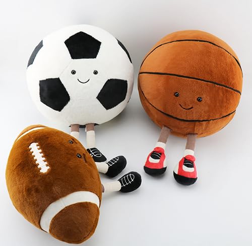 XIYUAN 13 inch Stuffed Sports Balls Toy Creative Football Doll Fun Cute Plush Doll Toy Plush Stuffed Spherical Soft Toys Sports Throw Pillow CushionKids Gift(Rugby) - Thumbnail 4