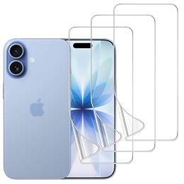 DYNASCO 3 Pack TPU Screen Protector for iPhone 17, Self-Healing HD Clear Soft Flexible Hydrogel Film Compatible with iPhone 17 6.3" - Scratch-Resistant, Bubble Free, Easy Installation