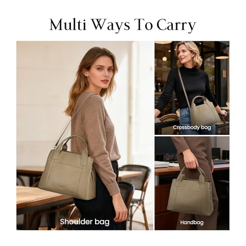 Image of befen Genuine Leather Handbag for Women Small Soft Satchel Tote Bags Crossbody Shoulder Purses with Zipper