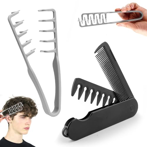 2 Pezzi Pettine per Texture,Denti Larghi 7in Pettine Volumizzante Capelli per Uomo Donna Accessori a Denti larghi per La Cura Personale Lisciatura Delle Cuciture Styling Dei Capelli