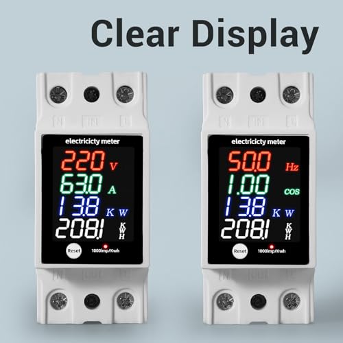 Xiuganpo Compteur D'énergie Numérique DIN Rail, Voltmètre Ampèremètre – vue 4