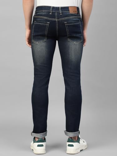 Image of Allen Cooper Slim Mid Rise Stretchable Denim Jeans for Men