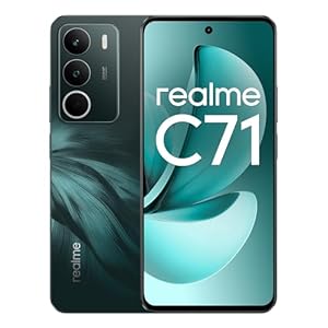 realme C71 4G Smartphone, 6+128GB, 6000 mAh Battery, 45W Charge, Octa-Core Chipset, 50MP AI Camera, 24GB Dynamic RAM, 120Hz Display, Grade Shock Resistance, Daily Water Resistance, Forest Owl (No Adapter)