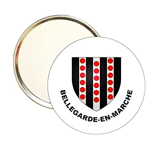 ROUND MIRROR. HERALDIC SHIELD BELLEGARDE-EN-MARCHE CREUSE FRANCE