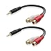 Cable Matters 2-Pack, Gold Plated 3.5mm Stereo to 2RCA Male to Female Adapter 8 Inch