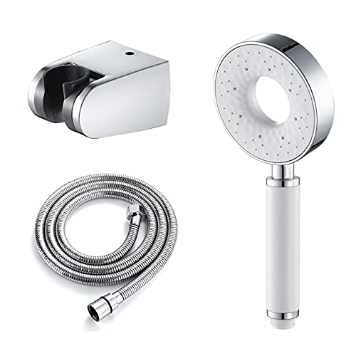 Pommeau de douche blanche YangMY ronde haute pression avec flexible 1,5m