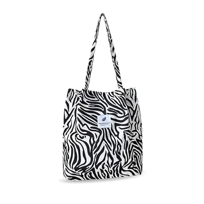 YZROHYI Borsa Tote in Velluto a Coste, Tracolla in Tessuto - Canvas Shoulder Bag Capiente per Shopping