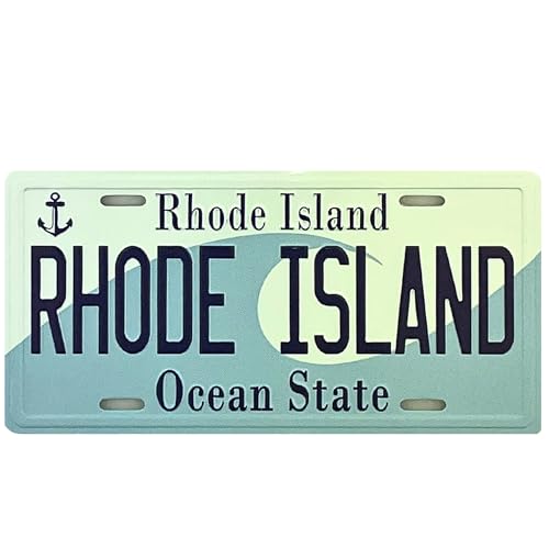 Rhode Island Ocean State License Plate Magnet, Travel Souvenir, 3.5 Inches
