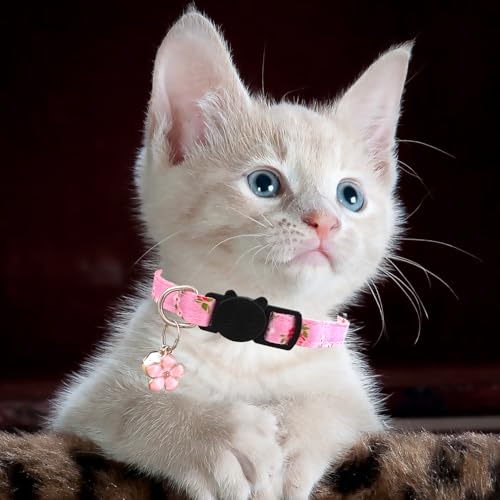 2 Pack Cat Collars Adjustable Kitten Collars with Bells Safe Quick Release Buckle Cat Collars Fruit Style Cat Collar Adjustable 19-30cm - Image 5