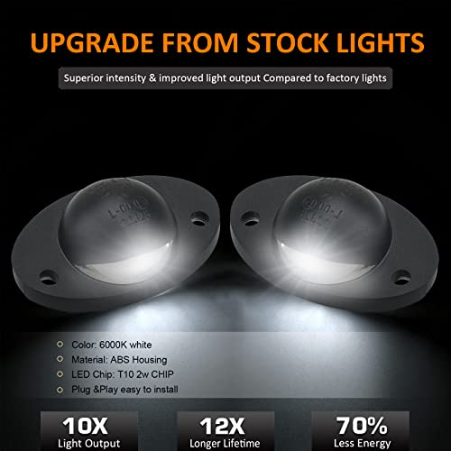 Bestview License Plate Light,Led Rear Bumper Tag Lamp With Socket Wiring Harness Housing Assembly For 1994 1995 1996 1997 1998 1999 2000 2001 2002 Dodge Ram 1500 2500 3500 Pickup Truck Step, 2 Pcs #TOP2