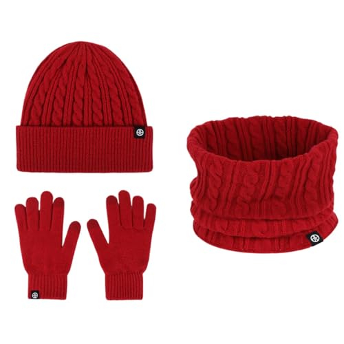 Gorro y guantes de mujer para paseos invernales y días de nieve