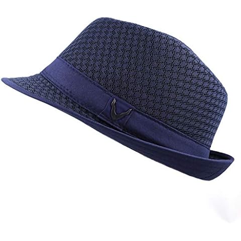 The Hat Depot Light Weight Classic Soft Cool Mesh Crushable Fedora hat, Navy, S/M Cover