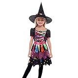 Lieferungsumfang von Hexenkostüm: 1*Kleid mit mehrschichtigem Tüll, 1*Hexenhut