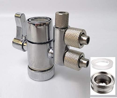 Realgoal Two way 3/8" Brass Diverter Valve Chrome with Male Adapter for Faucet